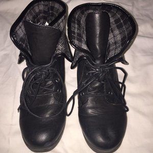Black Flannel Boots